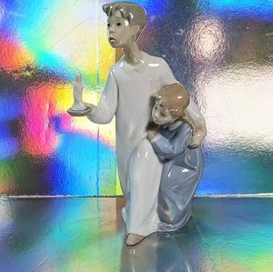 Retired Vintage Lladro "Children in Nightshirts" Holding Candle #4874 Porcelain